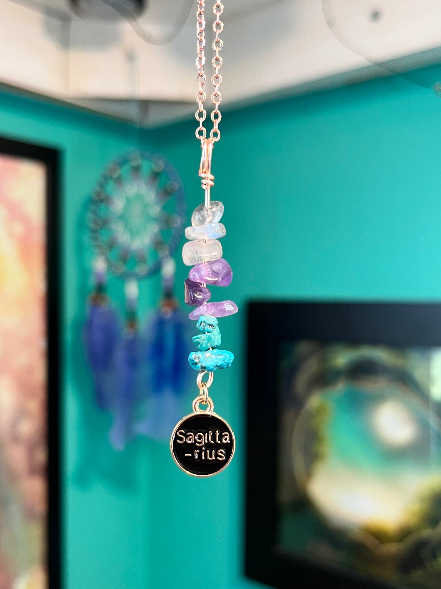Sagittarius Crystal Necklace I Handmade Wire Wrapped Zodiac Jewelry I Crystals for Sagittarius