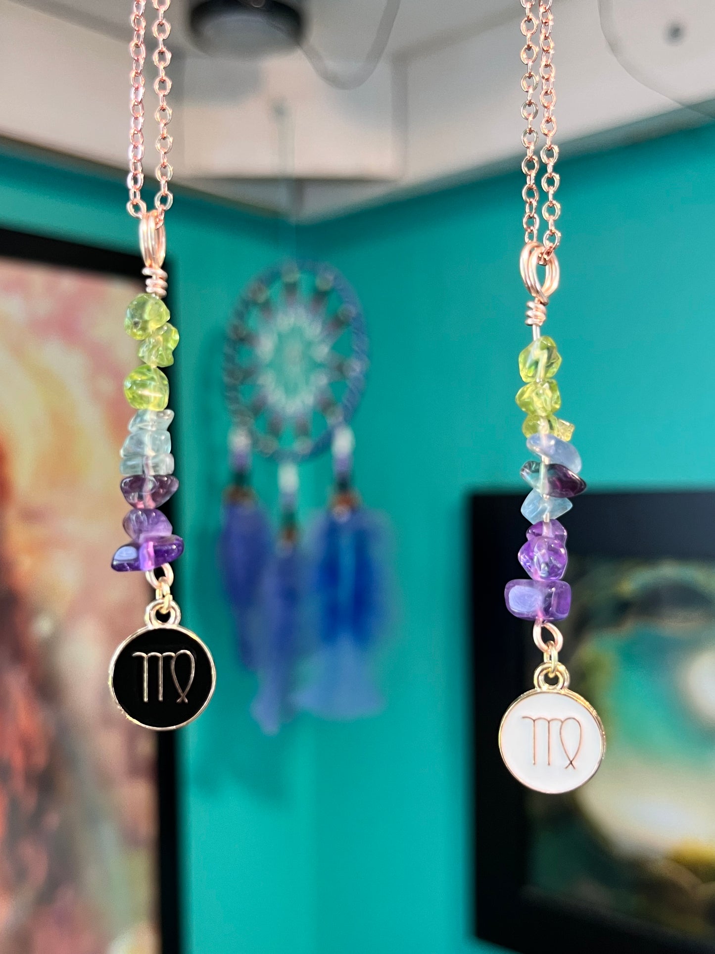 Virgo Crystal Necklace I Handmade Wire Wrapped Zodiac Jewelry I Crystals for Virgo