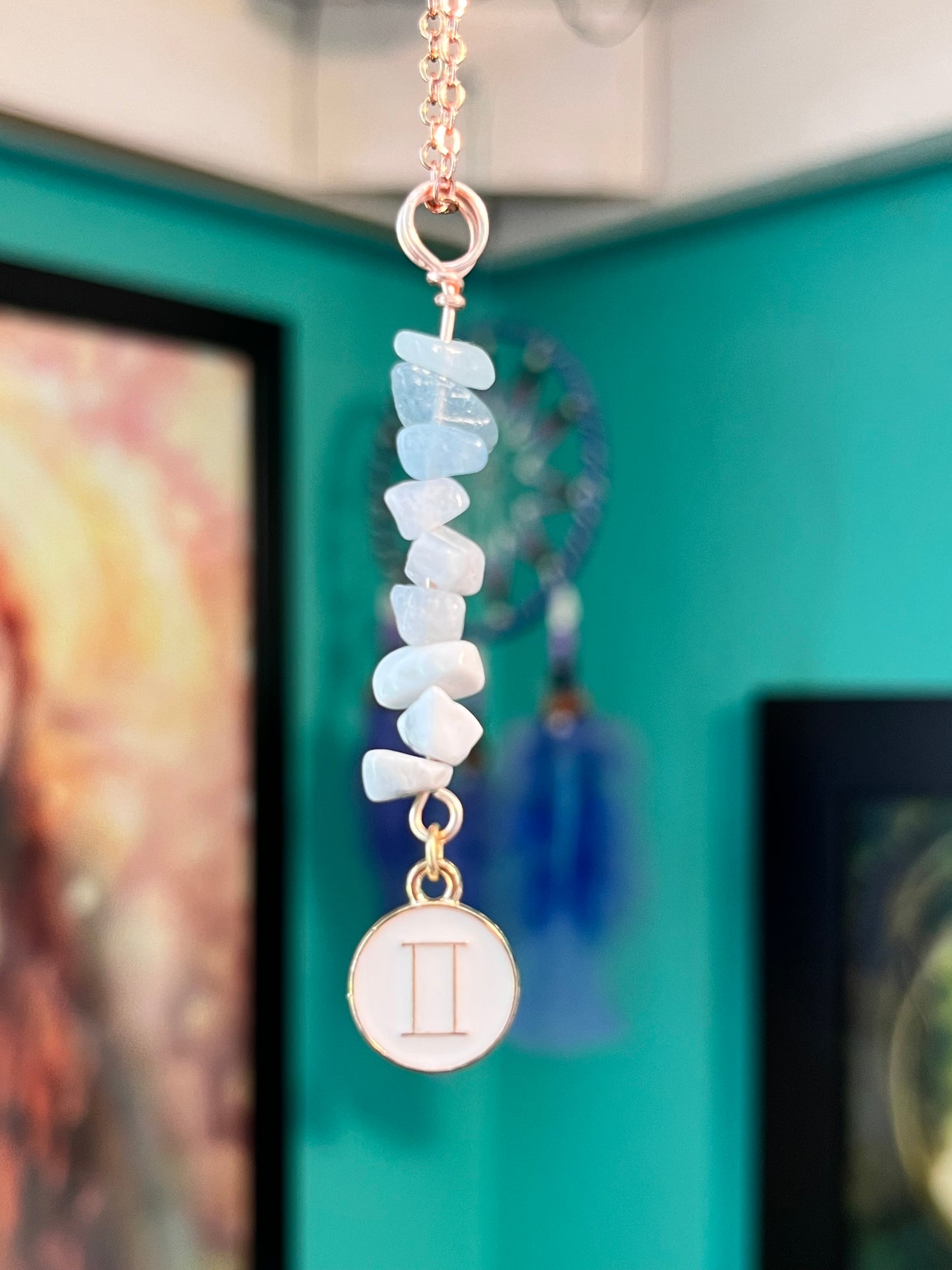 Gemini Crystal Necklace I Handmade Wire Wrapped Zodiac Jewelry I Crystals for Gemini