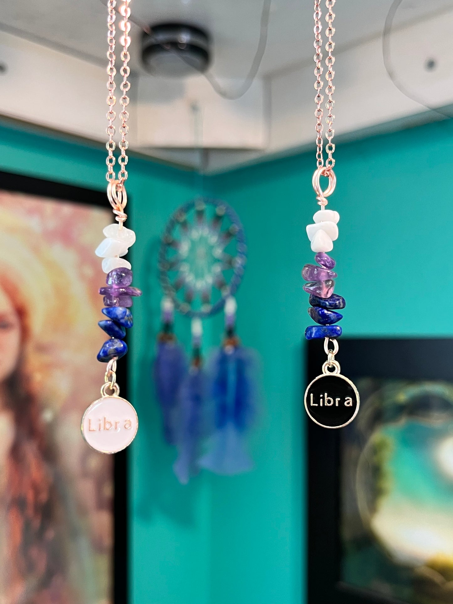 Libra Crystal Necklace I Handmade Wire Wrapped Zodiac Jewelry I Crystals for Libra