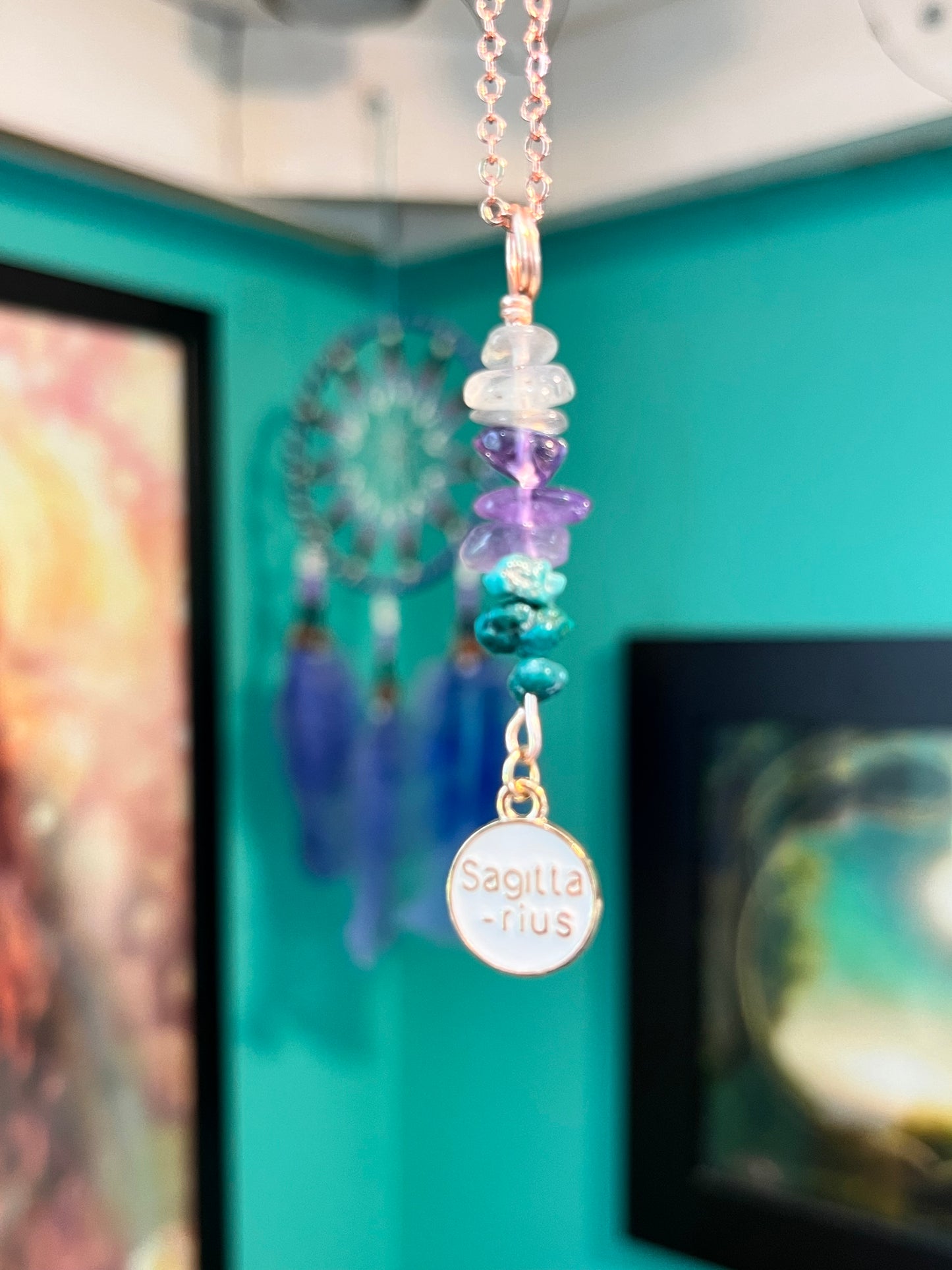 Sagittarius Crystal Necklace I Handmade Wire Wrapped Zodiac Jewelry I Crystals for Sagittarius