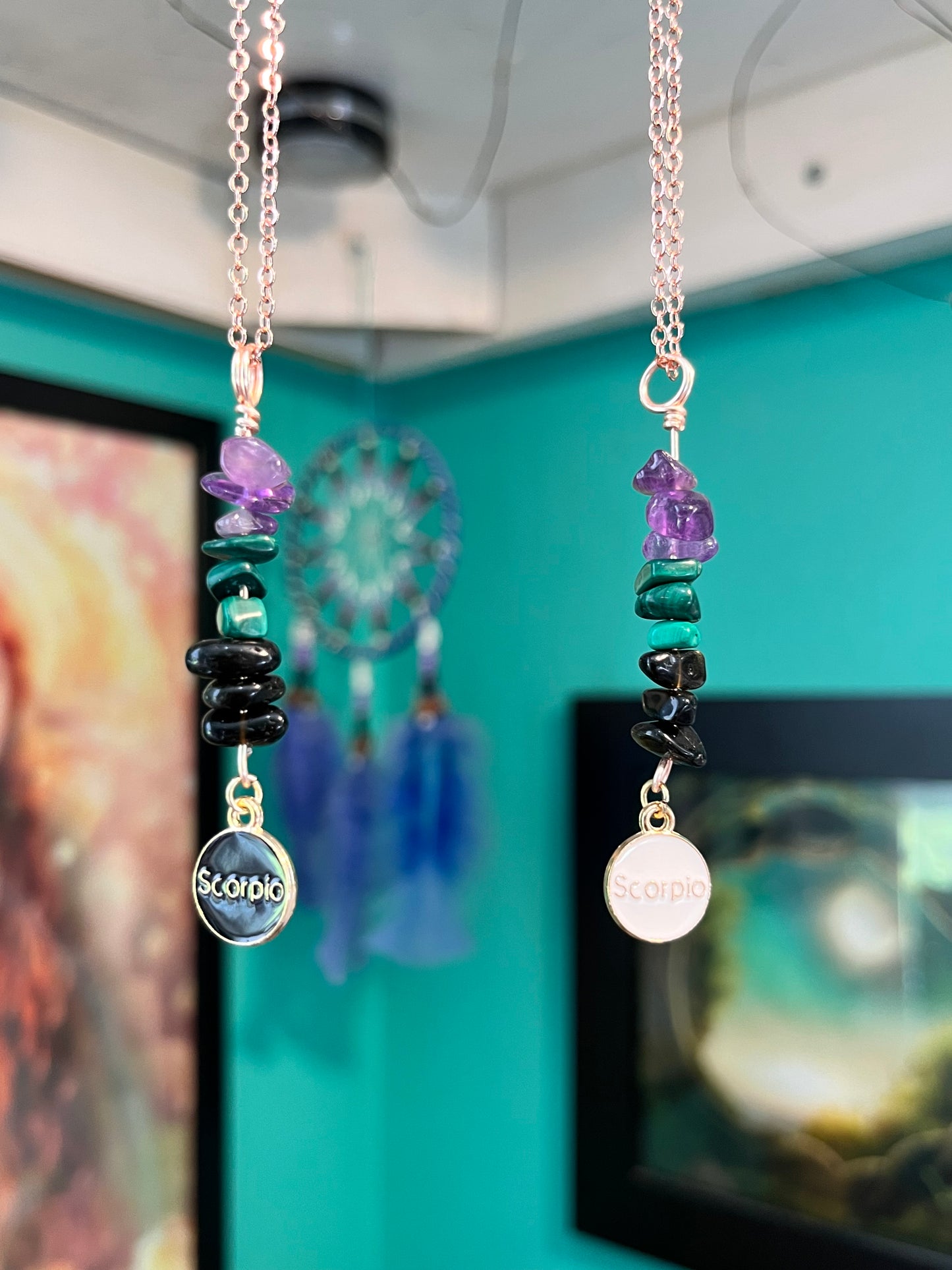 Scorpio Crystal Necklace I Handmade Wire Wrapped Zodiac Jewelry I Crystals for Scorpio