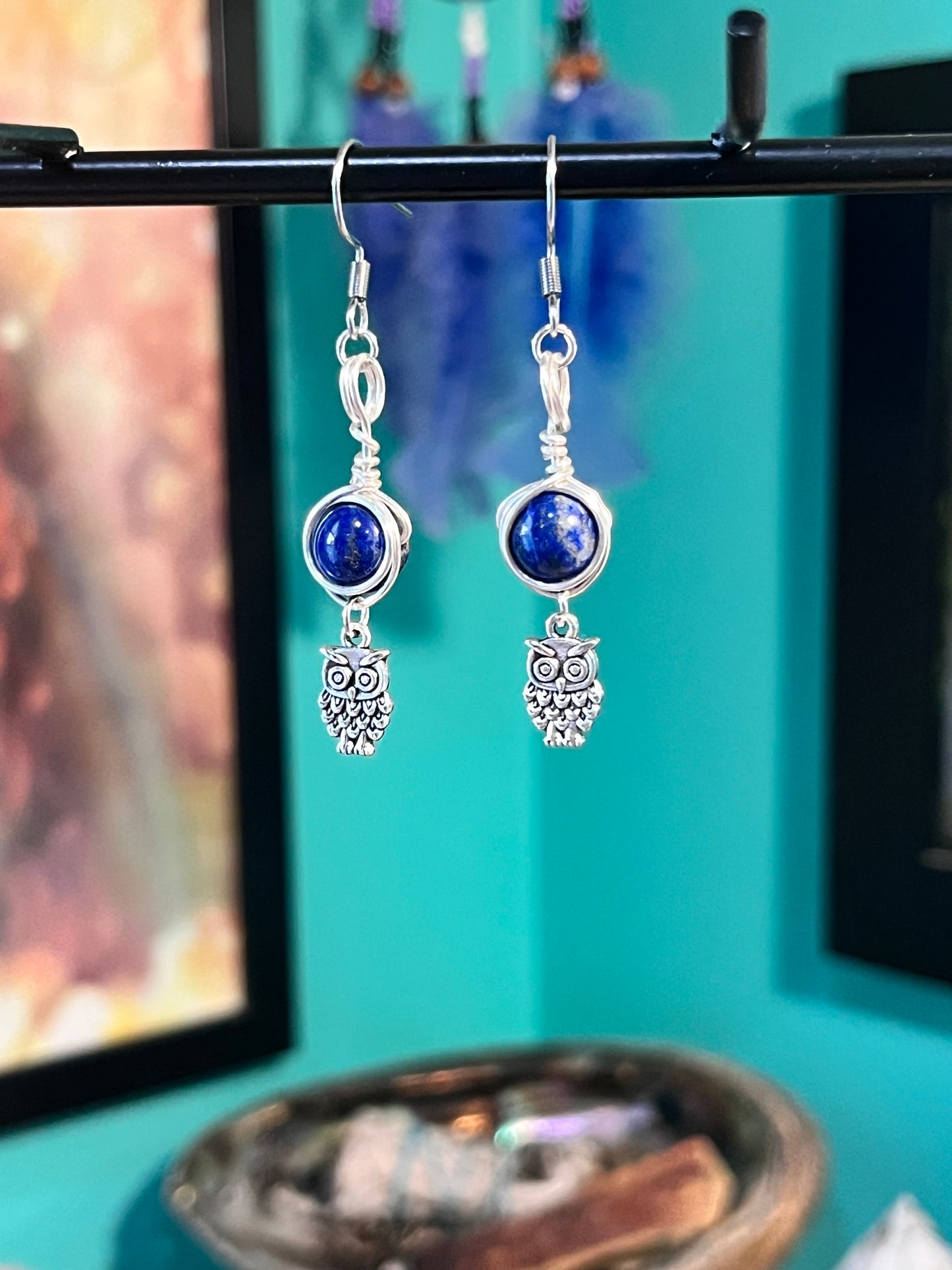Athena Goddess Earrings – Devotional Crystal & Charm Jewelry – Hypoallergenic Witchy Earrings