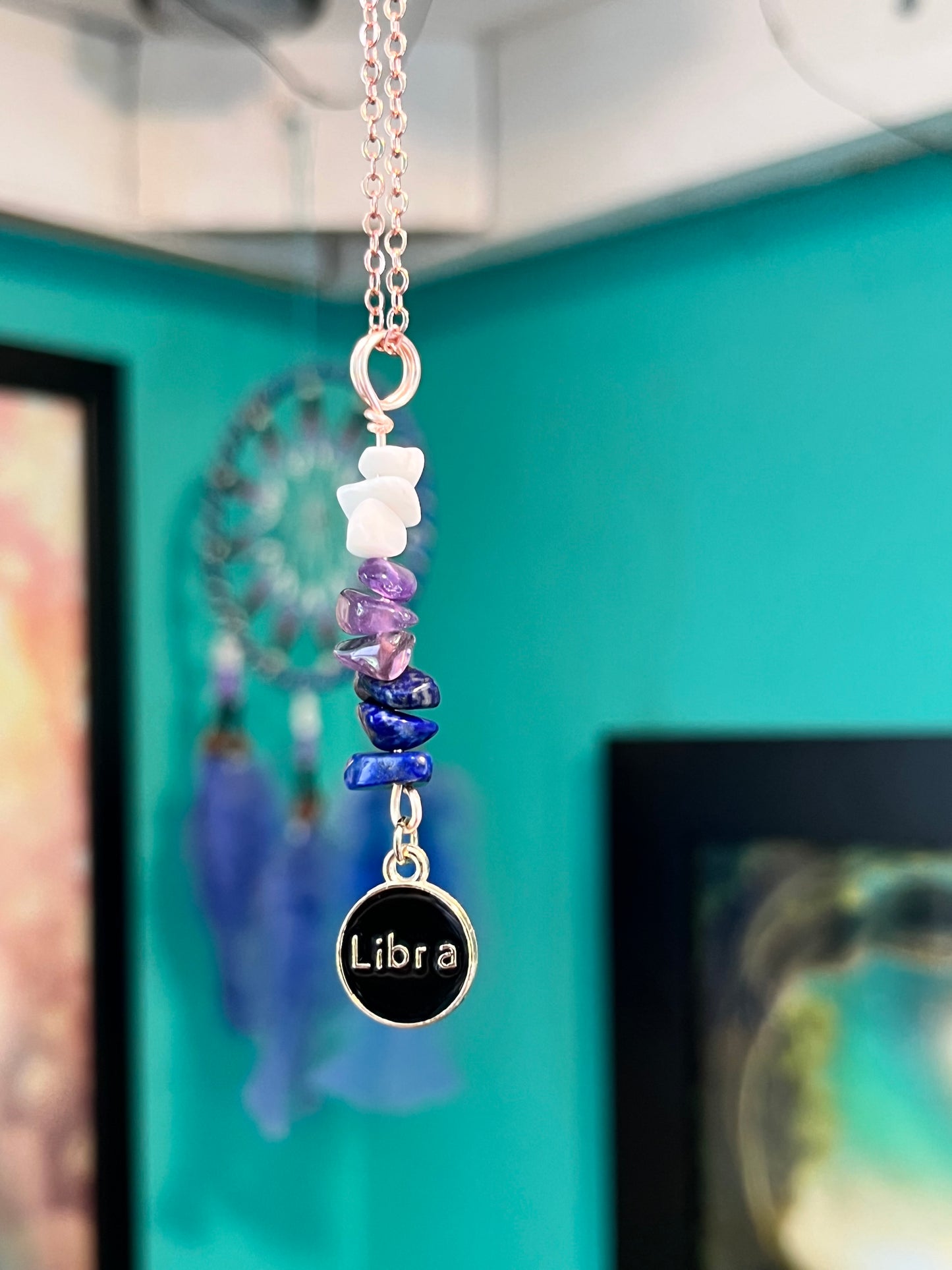 Libra Crystal Necklace I Handmade Wire Wrapped Zodiac Jewelry I Crystals for Libra