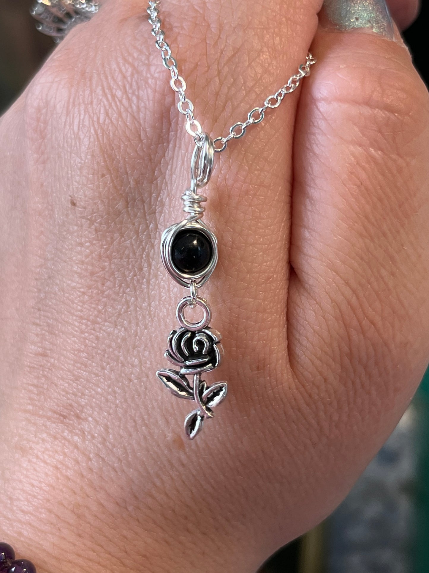 Santa Muerte Devotional Charm – Goddess-Inspired Crystal Necklaces | Altar Talisman | Traveling Altars for Daily Connection & Devotion