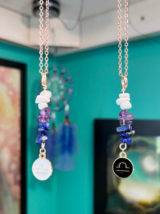 Libra Crystal Necklace I Handmade Wire Wrapped Zodiac Jewelry I Crystals for Libra