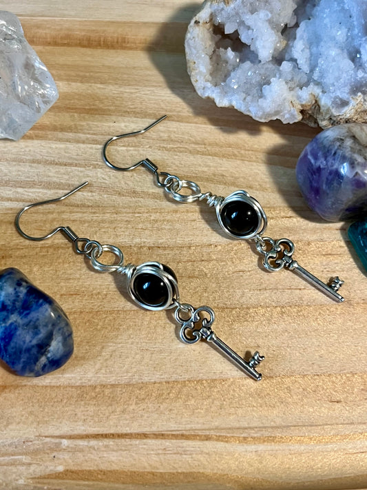 Hecate Goddess Earrings – Devotional Crystal & Charm Jewelry – Hypoallergenic Witchy Earrings