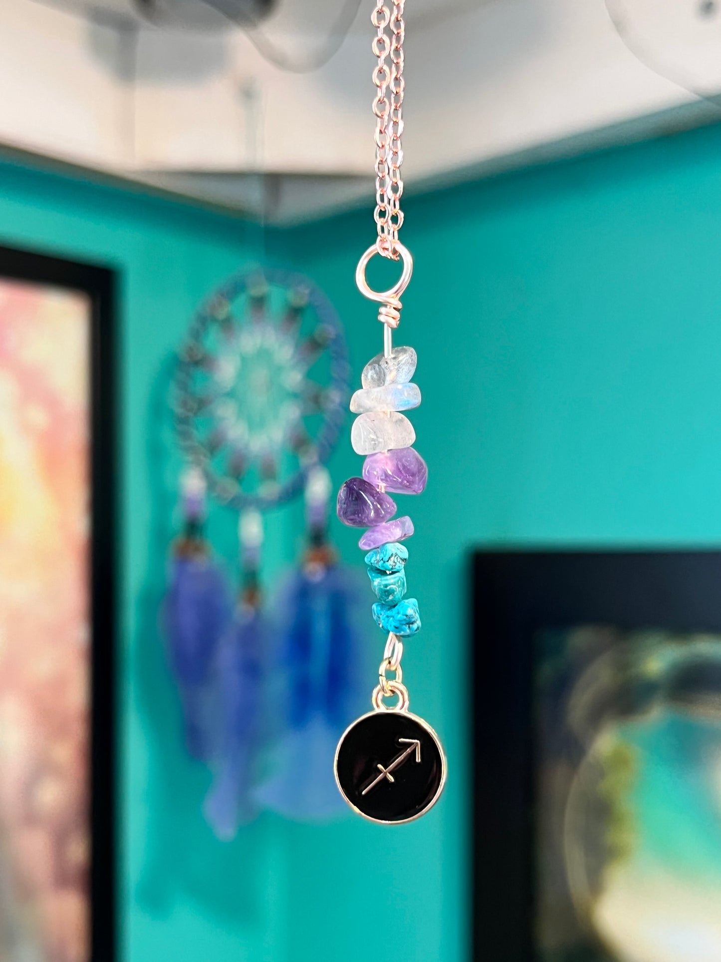 Sagittarius Crystal Necklace I Handmade Wire Wrapped Zodiac Jewelry I Crystals for Sagittarius