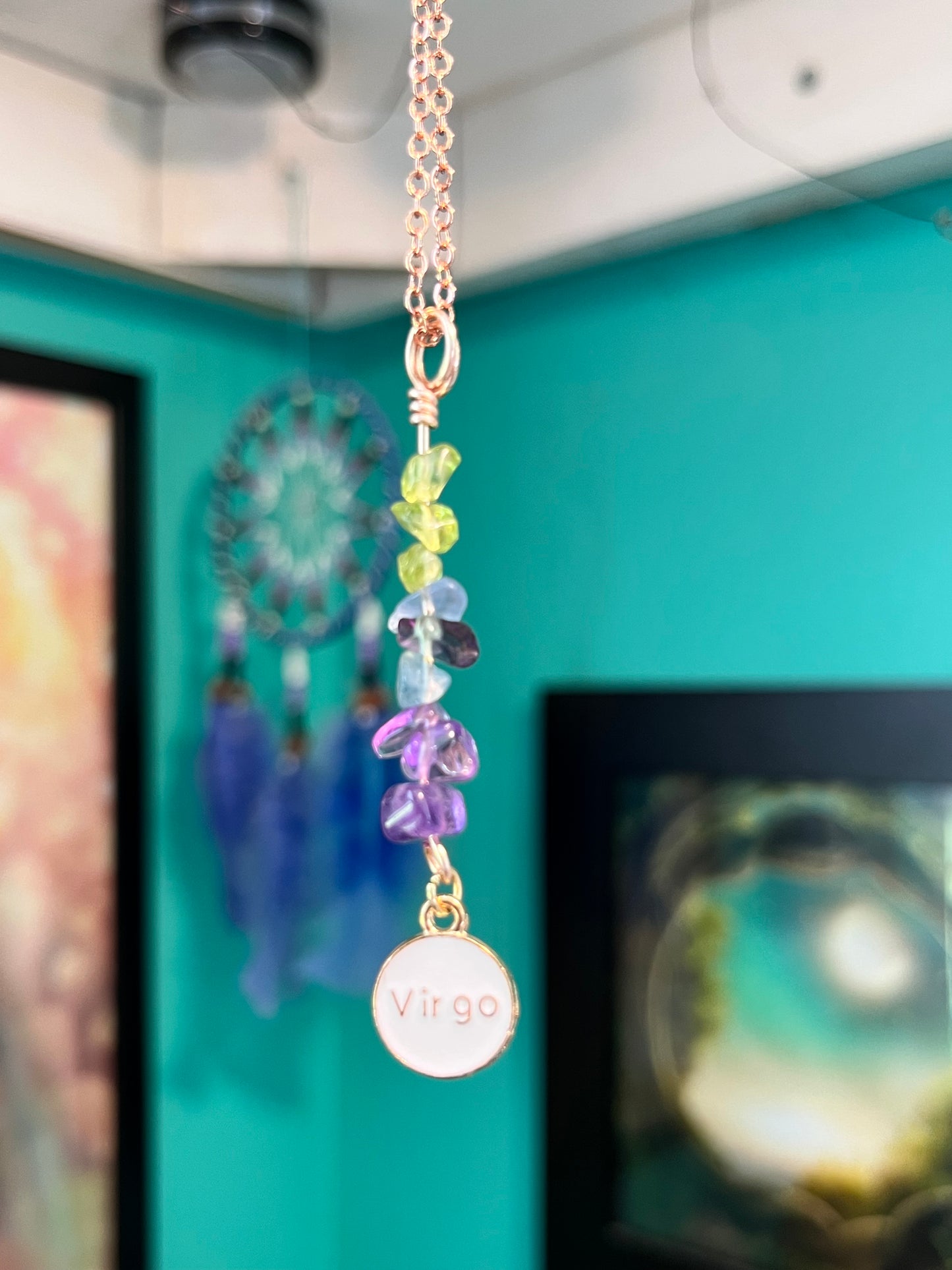 Virgo Crystal Necklace I Handmade Wire Wrapped Zodiac Jewelry I Crystals for Virgo