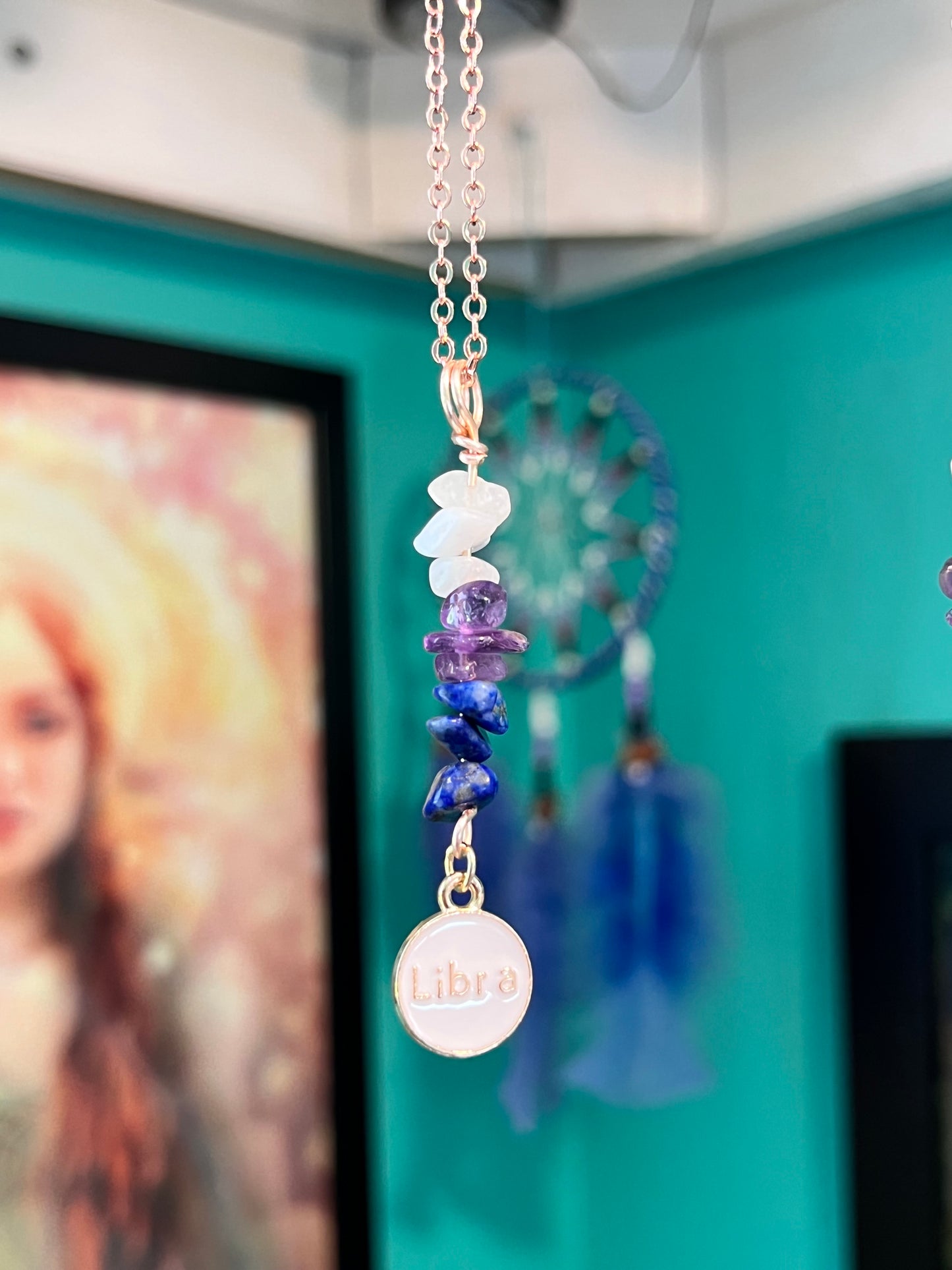 Libra Crystal Necklace I Handmade Wire Wrapped Zodiac Jewelry I Crystals for Libra