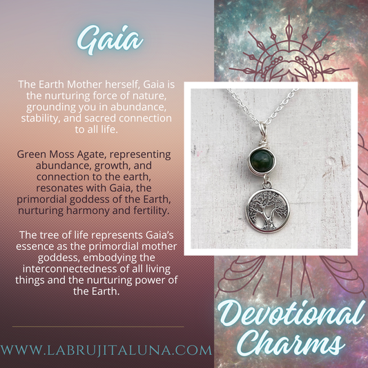 Gaia Devotional Charm – Goddess-Inspired Crystal Necklaces | Altar Talisman | Traveling Altars for Daily Connection & Devotion