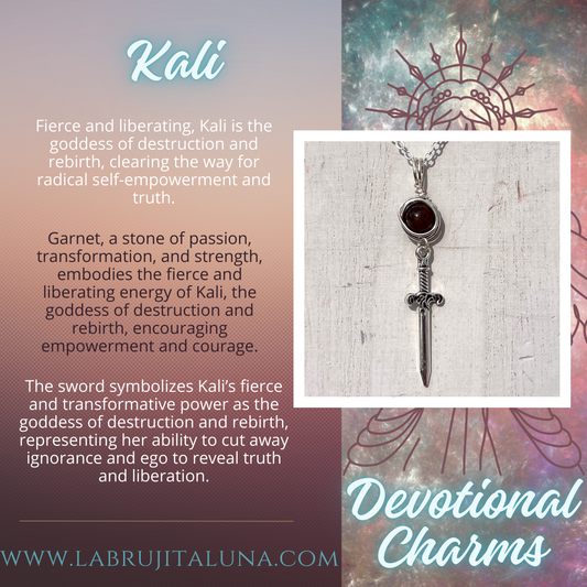 Kali Devotional Charm – Goddess-Inspired Crystal Necklaces | Altar Talisman | Traveling Altars for Daily Connection & Devotion