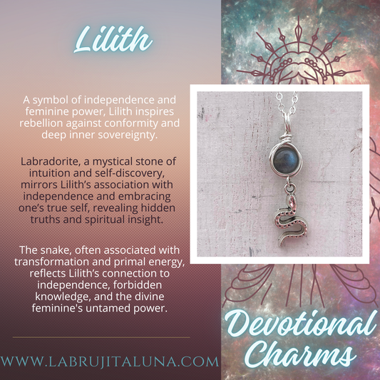 Lilith Devotional Charm – Goddess-Inspired Crystal Necklaces | Altar Talisman | Traveling Altars for Daily Connection & Devotion