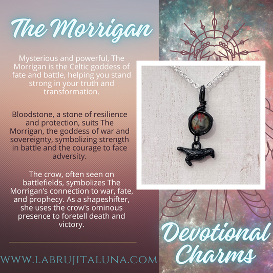 The Morrigan Devotional Charm – Goddess-Inspired Crystal Necklaces | Altar Talisman | Traveling Altars for Daily Connection & Devotion