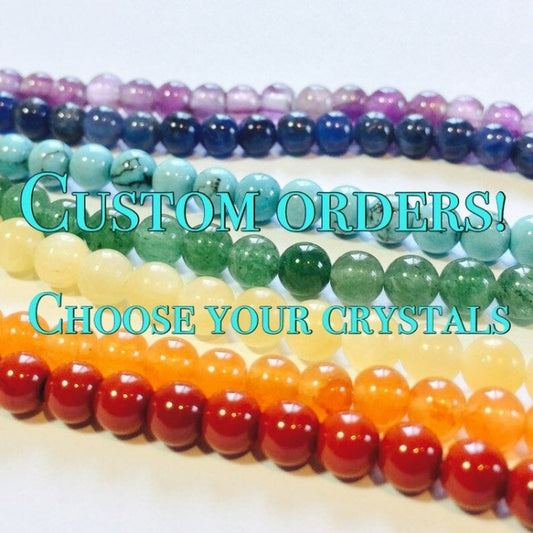 Custom Crystal Beaded Bracelet, Set your own Intention