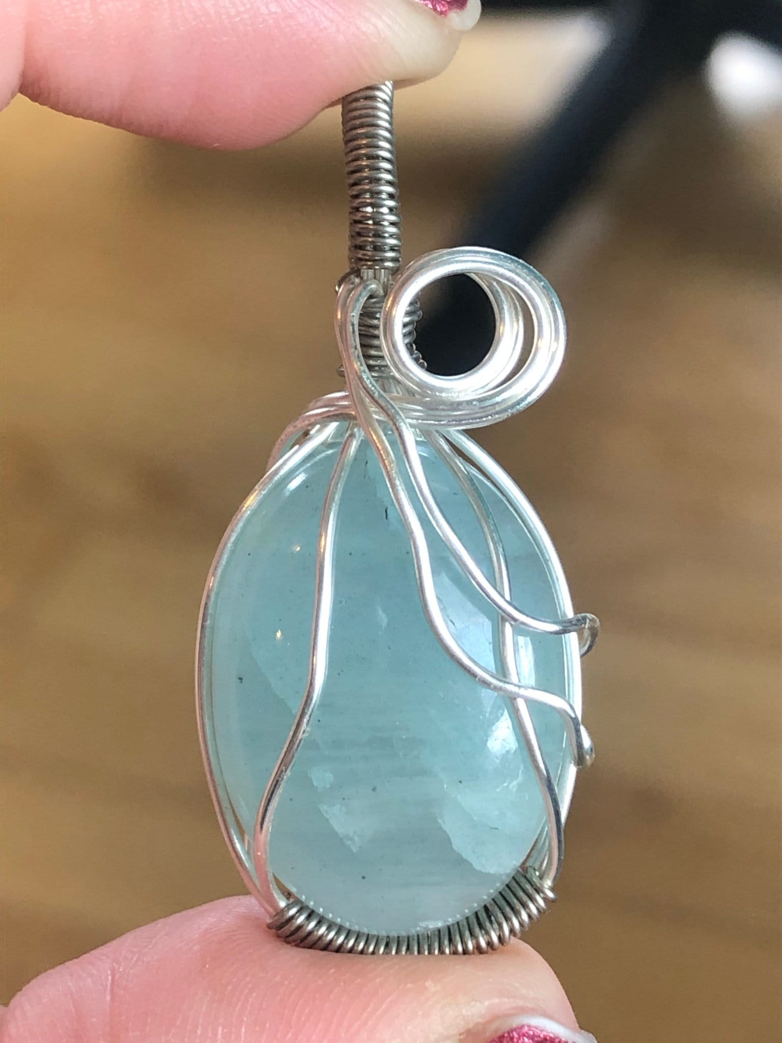 wire wrapped aquamarine