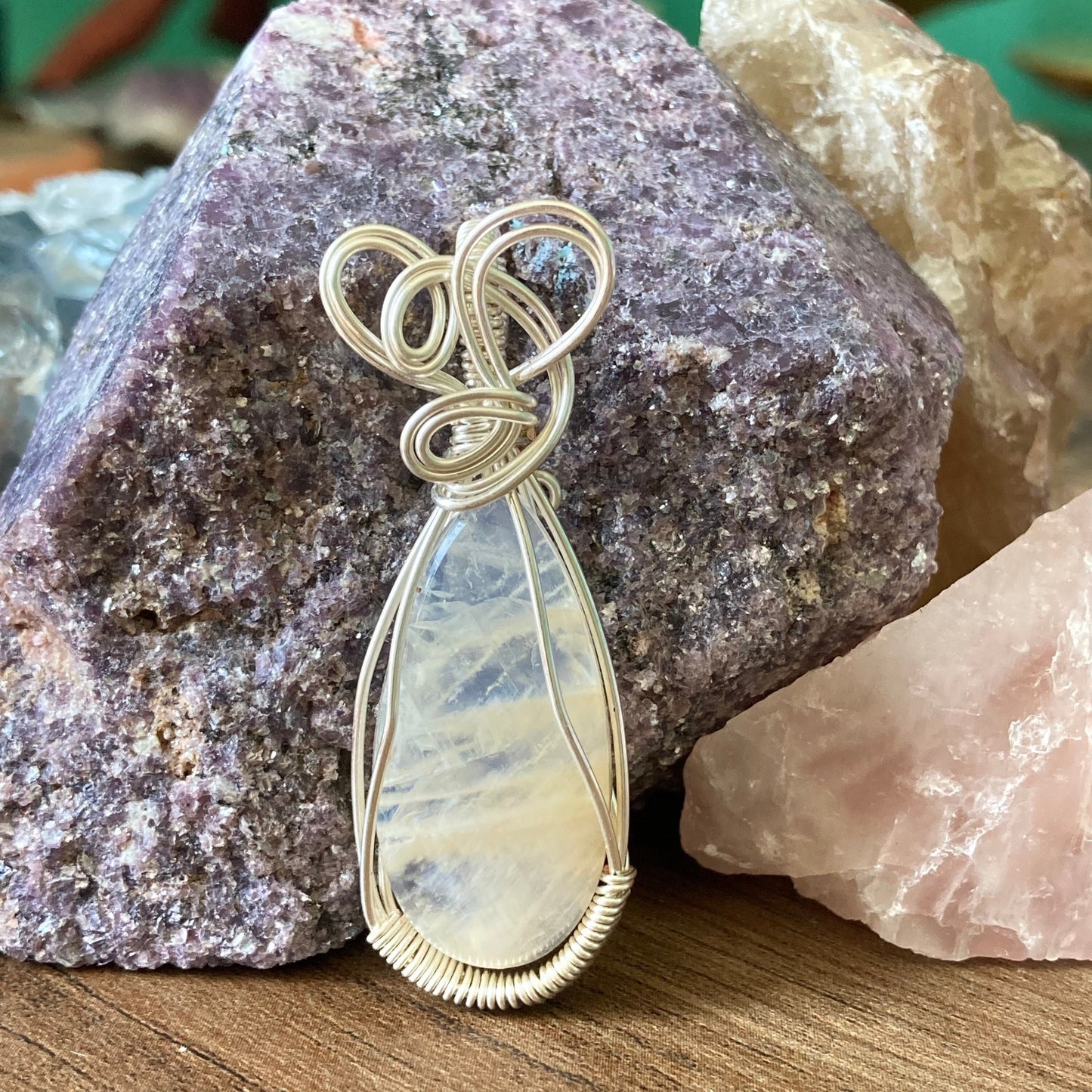 African Moonstone Crystal pendant