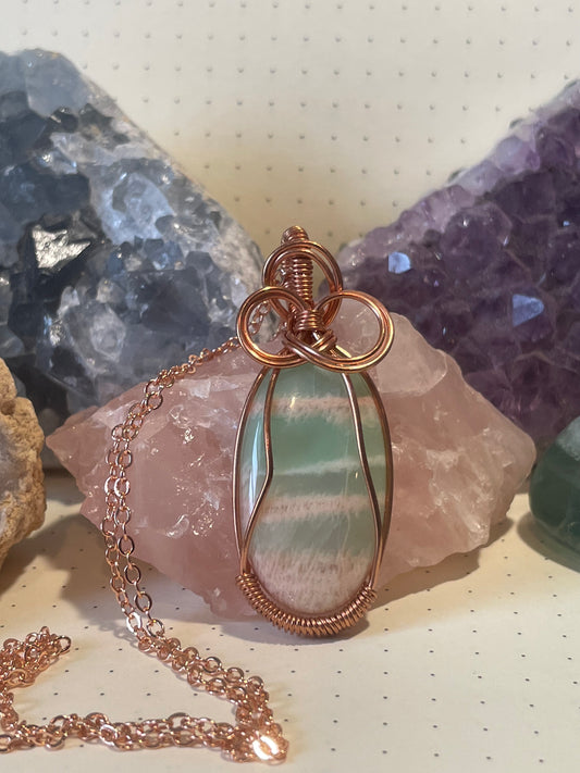 Amazonite Crystal Neclace with Chain