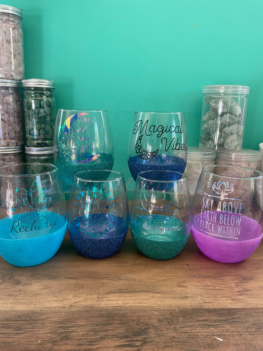 Glitter Dipped Wine Glasses