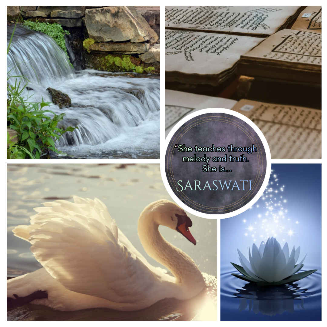 Saraswati Devotional Charm – Goddess-Inspired Crystal Necklaces | Altar Talisman | Traveling Altars for Daily Connection & Devotion