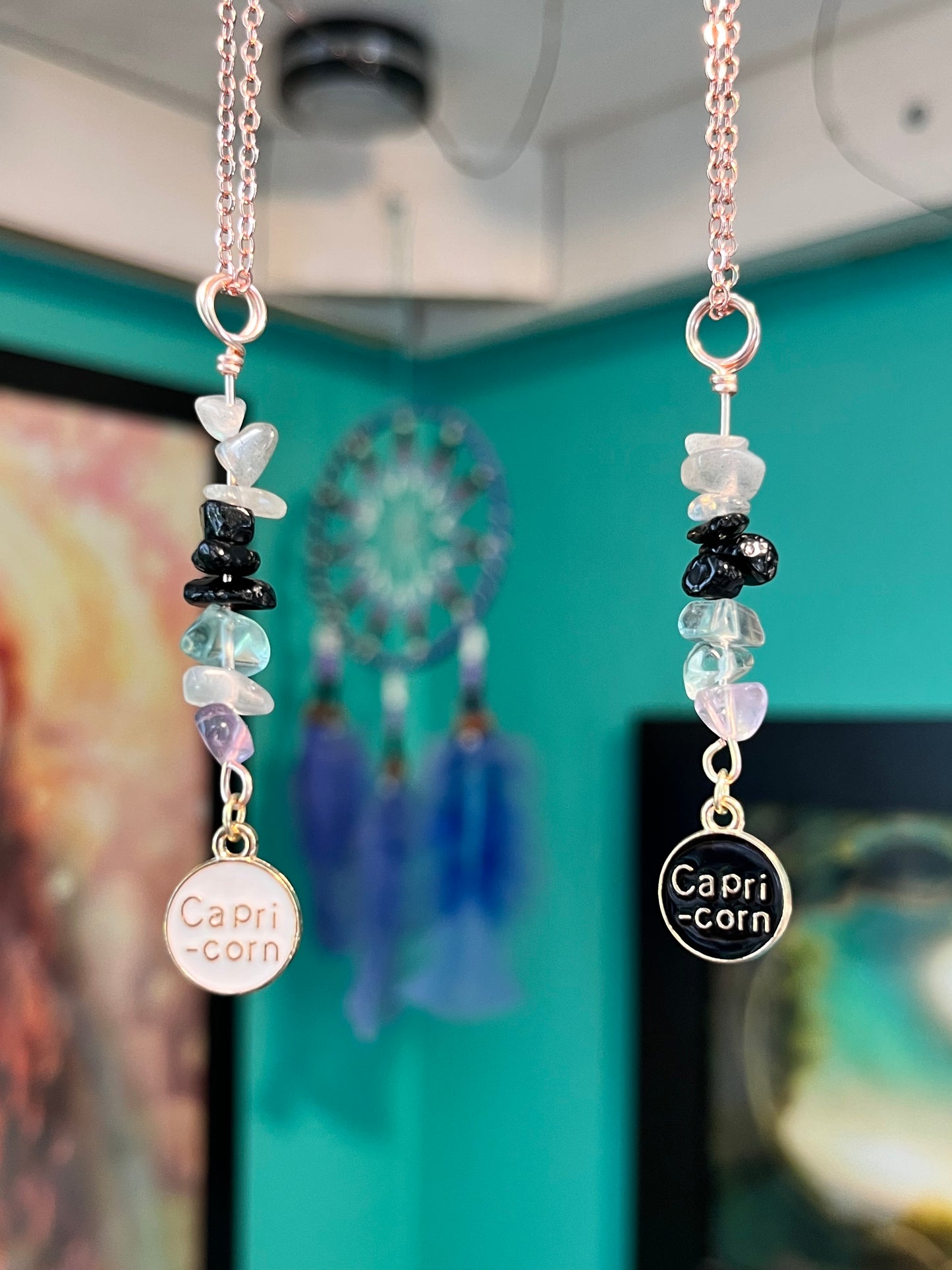 Capricorn Crystal Necklace I Handmade Wire Wrapped Zodiac Jewelry I Crystals for Capricorn
