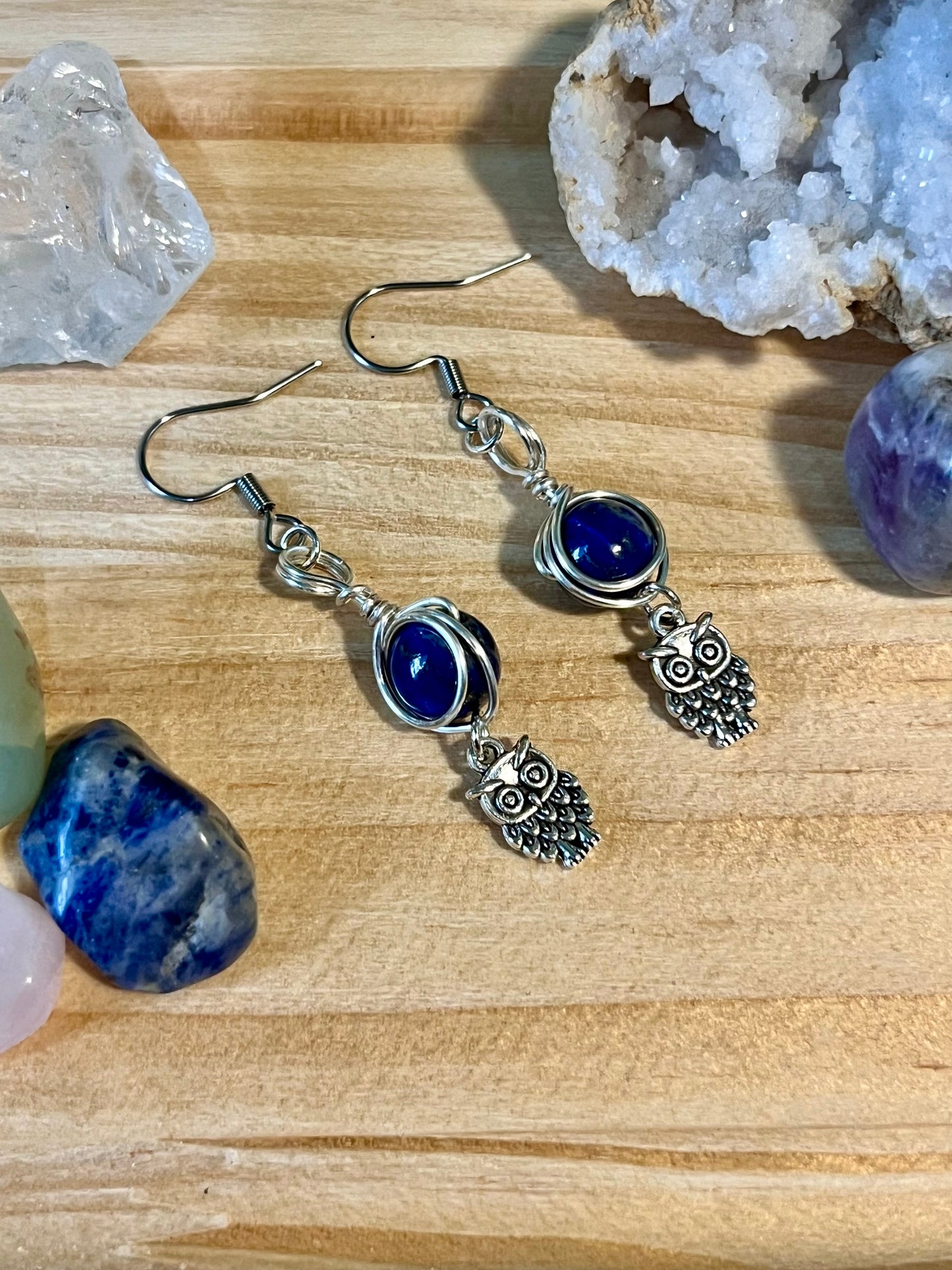 Athena Goddess Earrings – Devotional Crystal & Charm Jewelry – Hypoallergenic Witchy Earrings