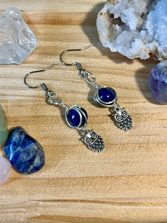 Athena Goddess Earrings – Devotional Crystal & Charm Jewelry – Hypoallergenic Witchy Earrings