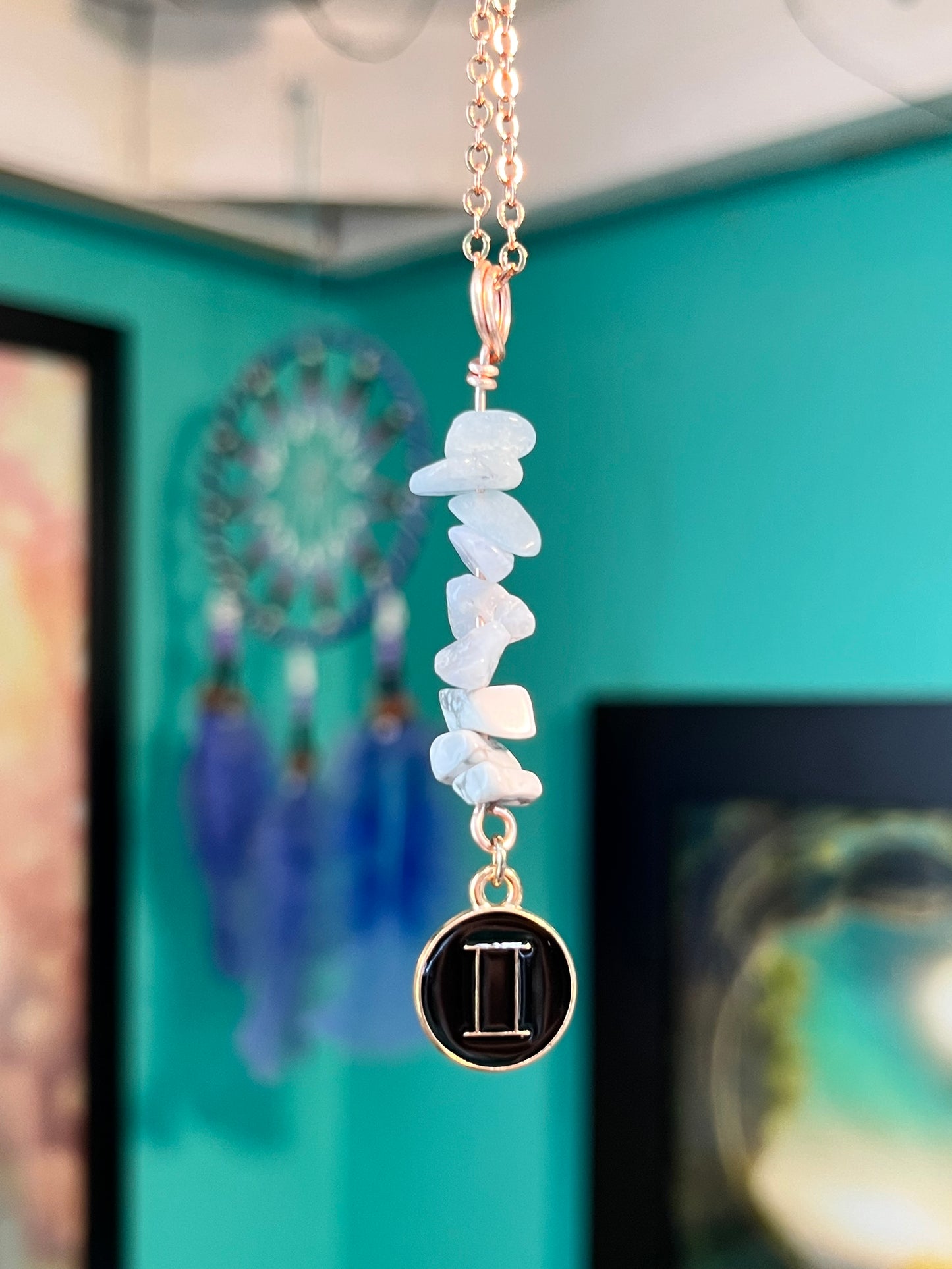 Gemini Crystal Necklace I Handmade Wire Wrapped Zodiac Jewelry I Crystals for Gemini