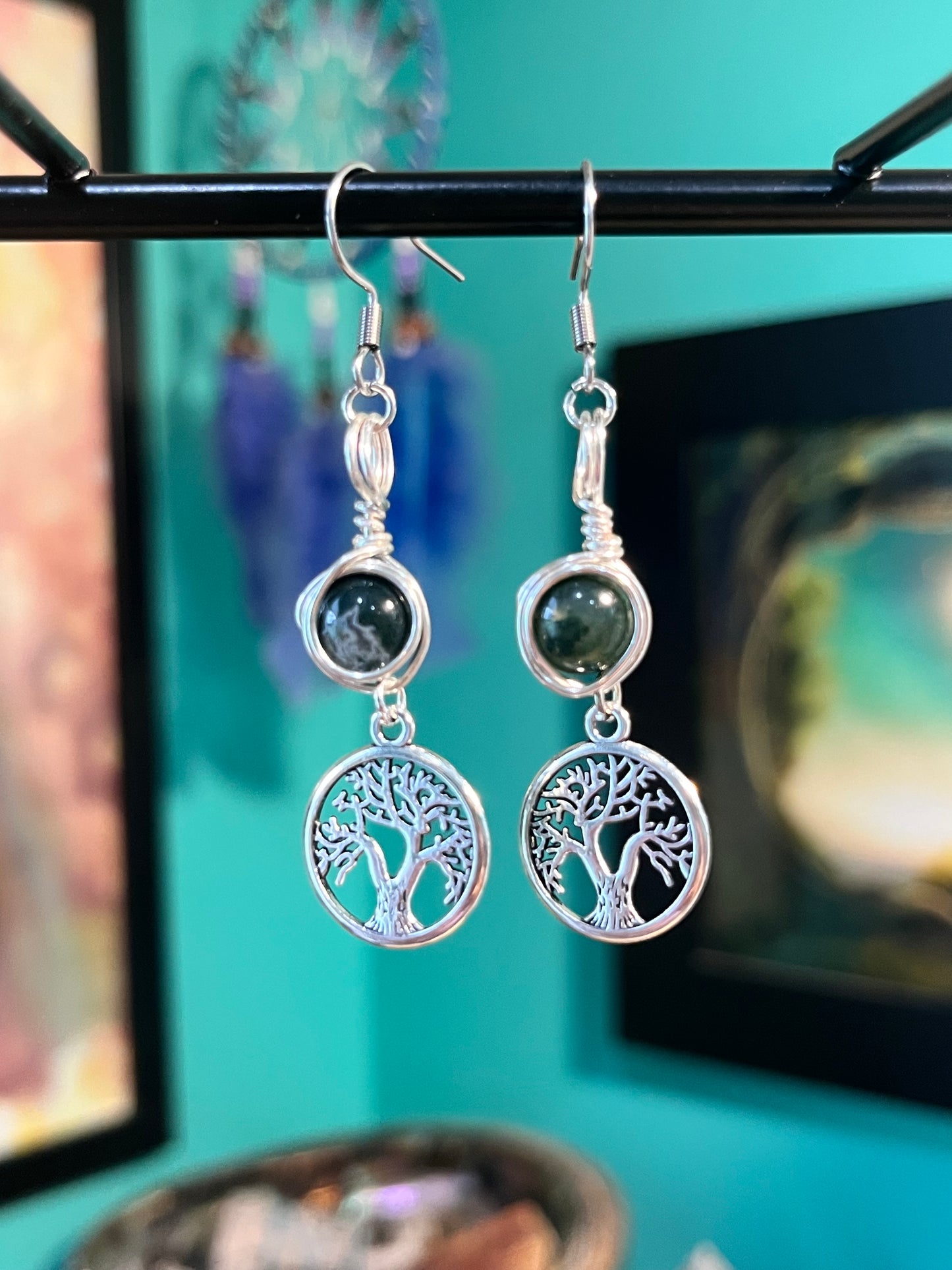 Gaia Goddess Earrings – Devotional Crystal & Charm Jewelry – Hypoallergenic Witchy Earrings