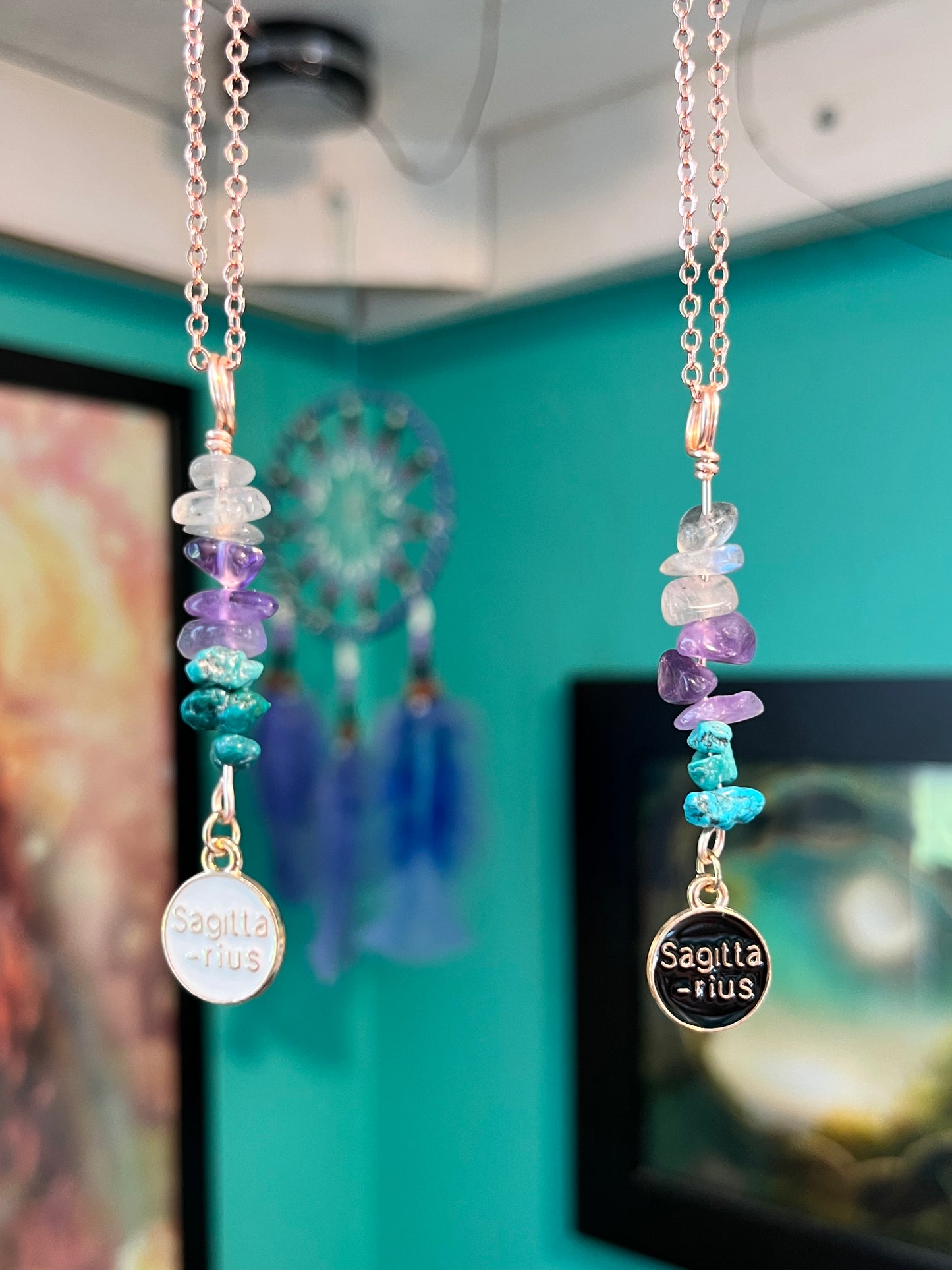 Sagittarius Crystal Necklace I Handmade Wire Wrapped Zodiac Jewelry I Crystals for Sagittarius