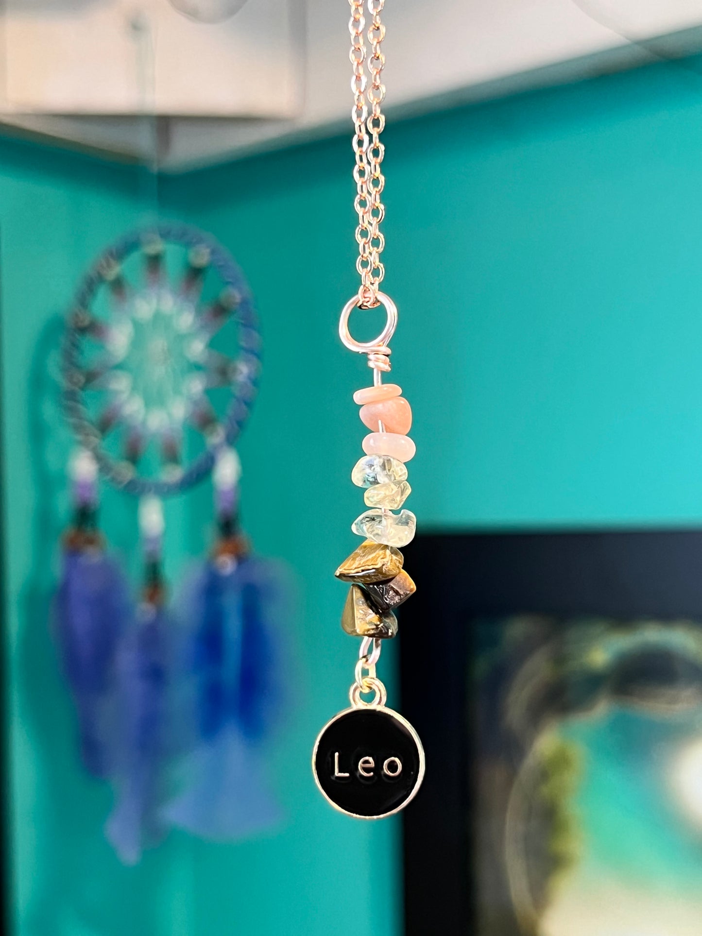 Leo Crystal Necklace I Handmade Wire Wrapped Zodiac Jewelry I Crystals for Leo