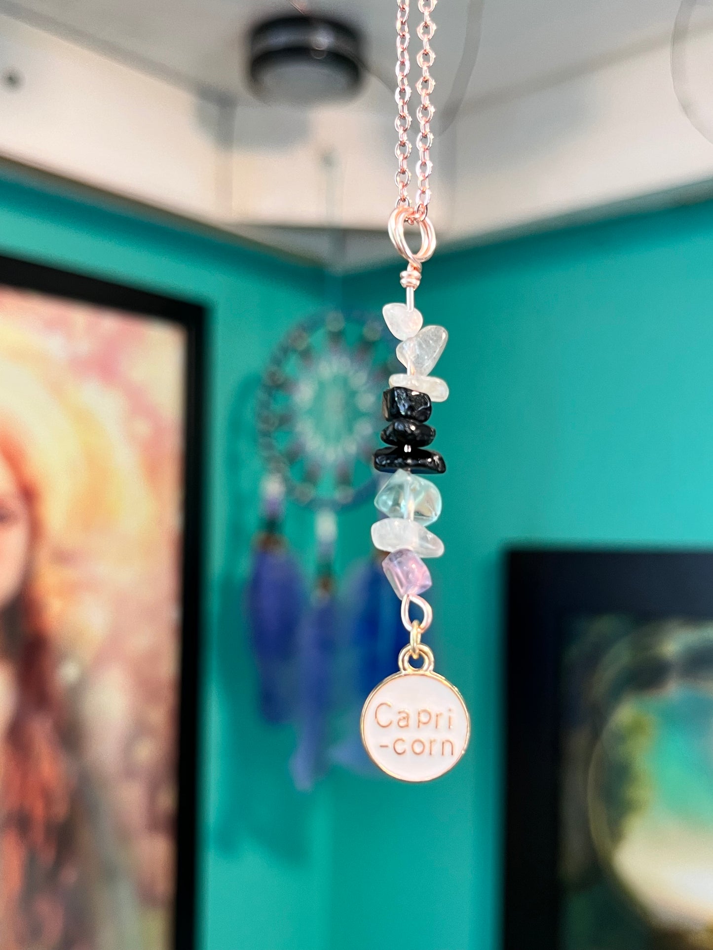 Capricorn Crystal Necklace I Handmade Wire Wrapped Zodiac Jewelry I Crystals for Capricorn
