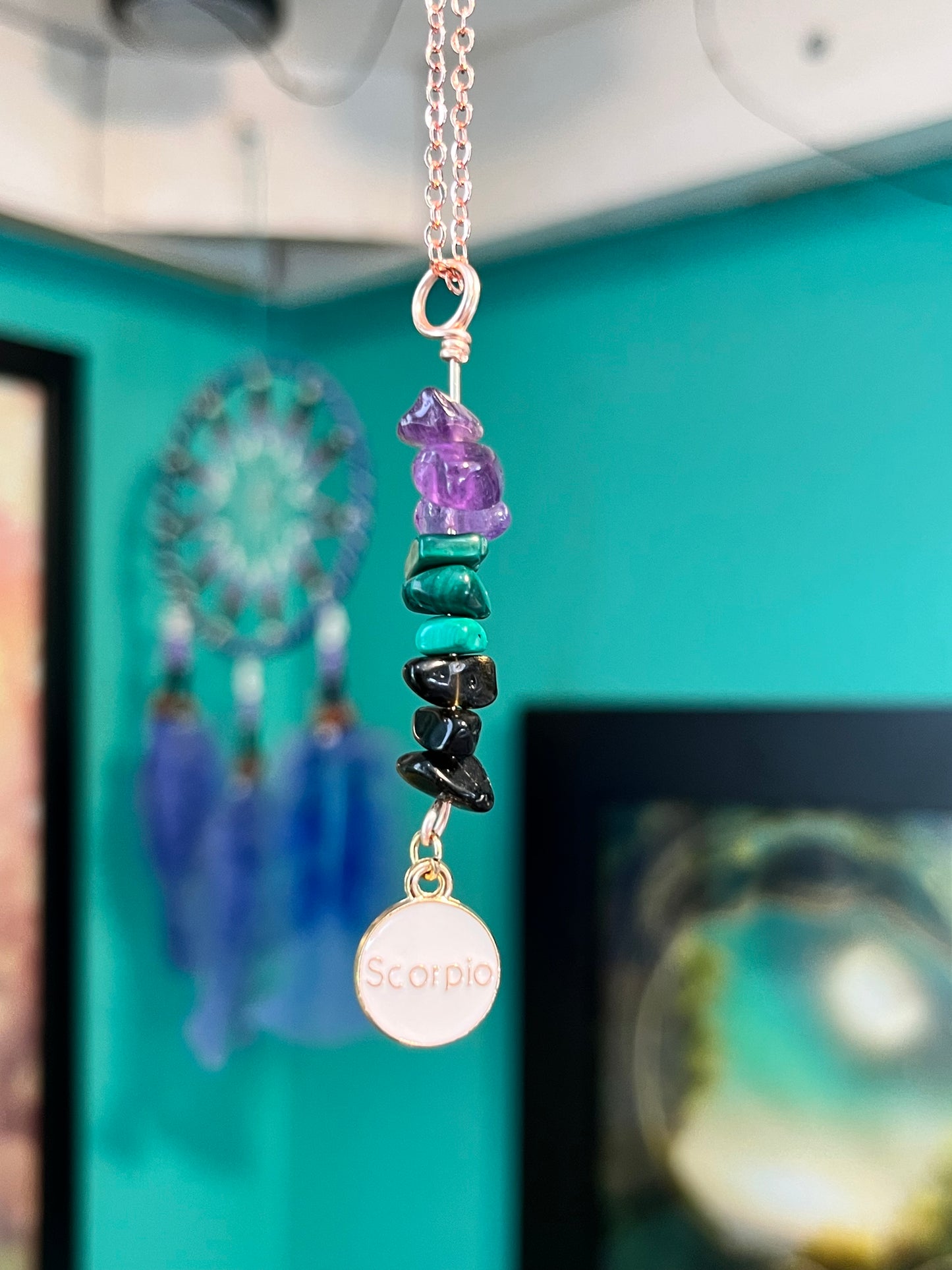 Scorpio Crystal Necklace I Handmade Wire Wrapped Zodiac Jewelry I Crystals for Scorpio