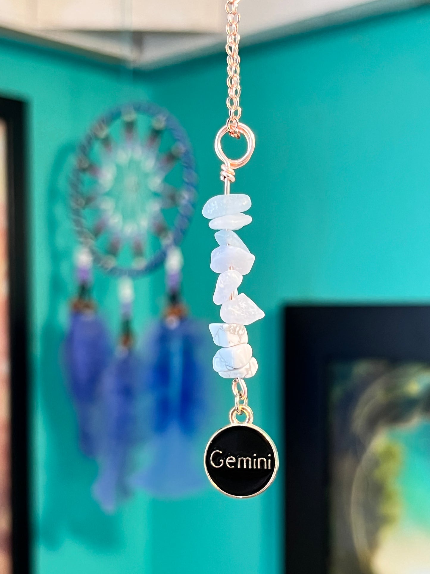 Gemini Crystal Necklace I Handmade Wire Wrapped Zodiac Jewelry I Crystals for Gemini