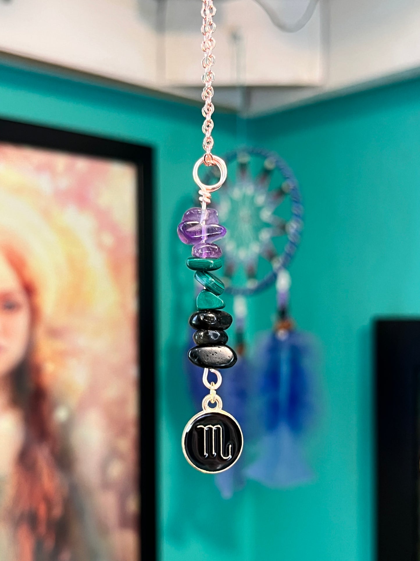 Scorpio Crystal Necklace I Handmade Wire Wrapped Zodiac Jewelry I Crystals for Scorpio