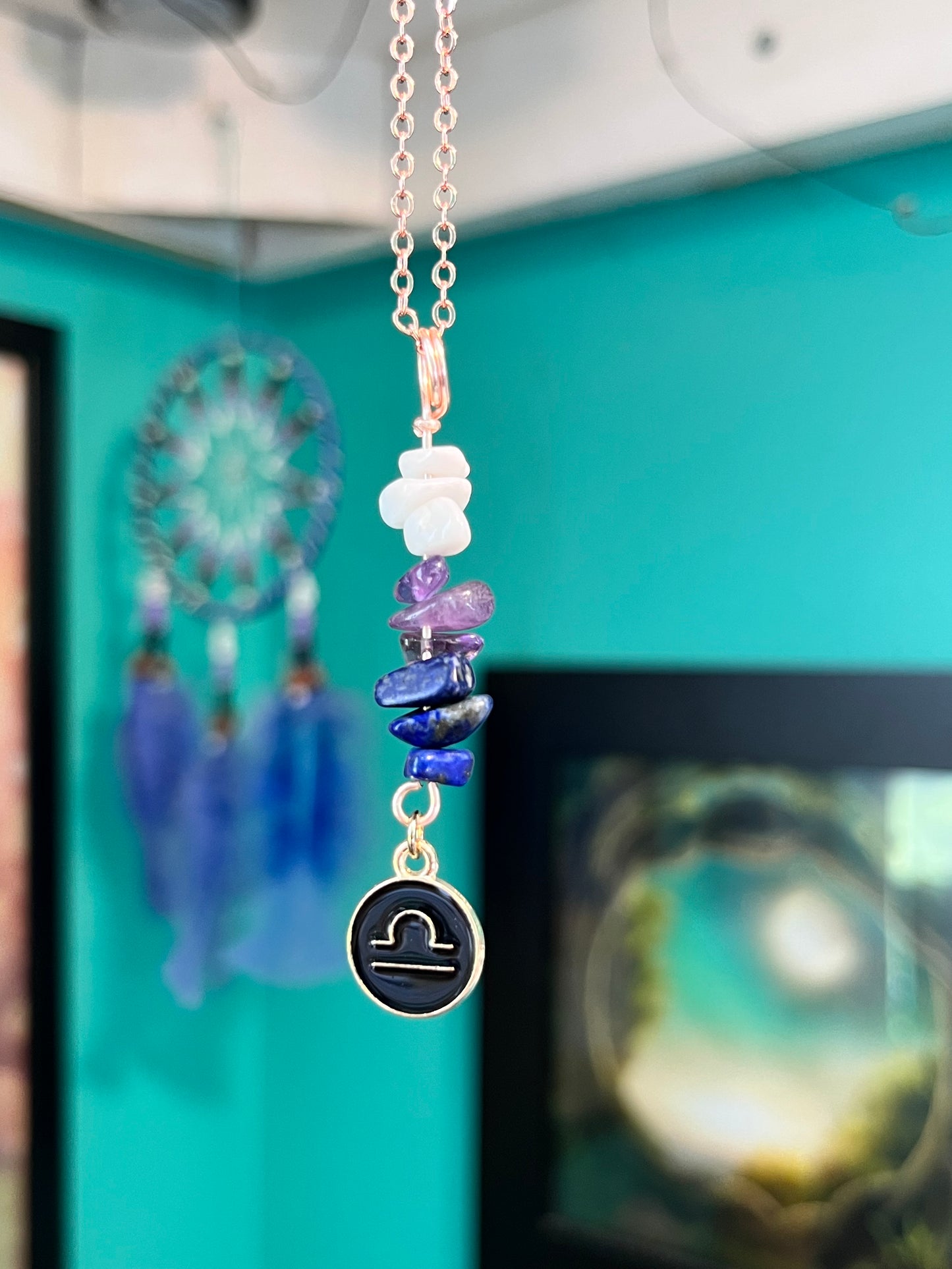 Libra Crystal Necklace I Handmade Wire Wrapped Zodiac Jewelry I Crystals for Libra