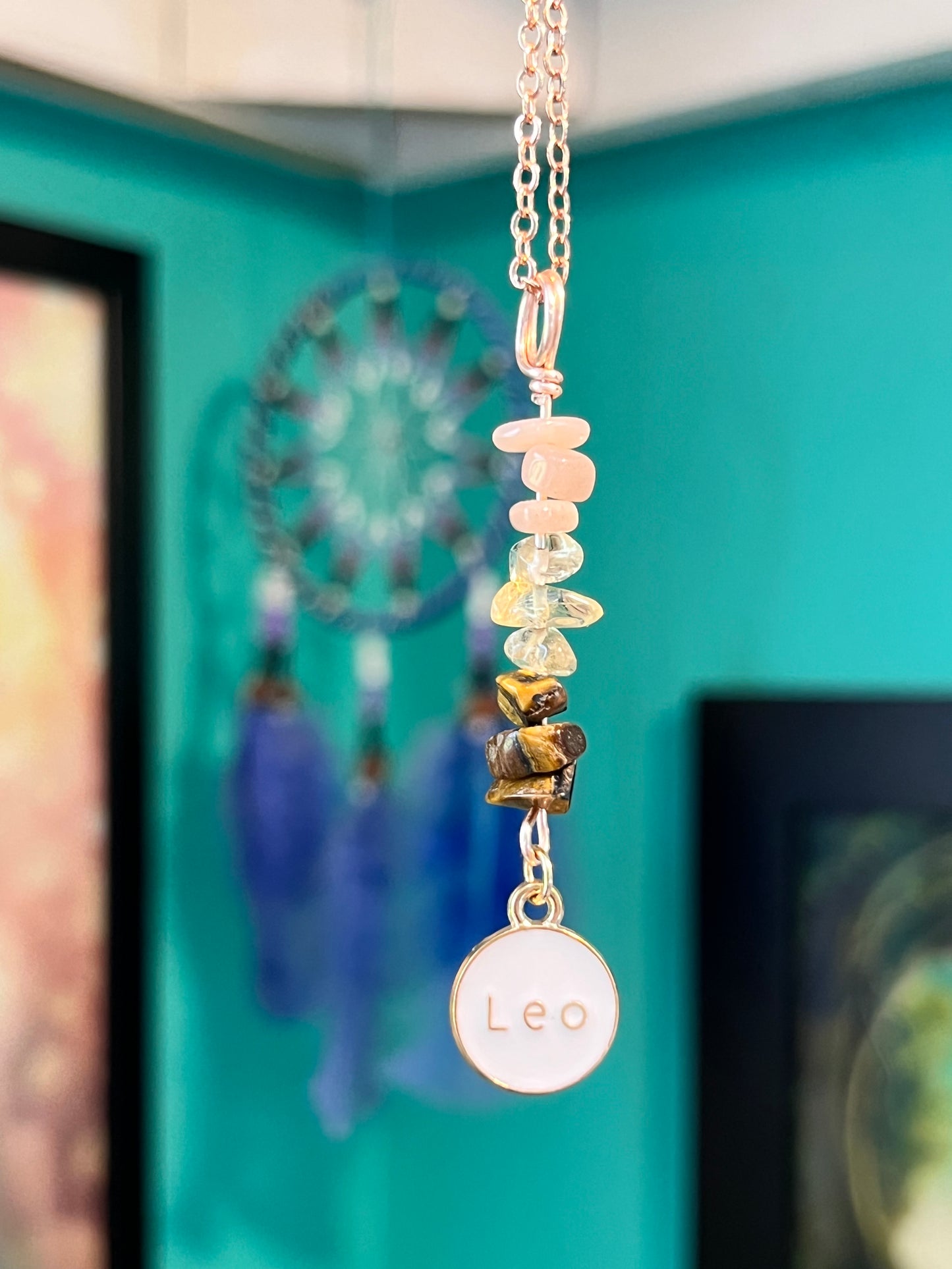 Leo Crystal Necklace I Handmade Wire Wrapped Zodiac Jewelry I Crystals for Leo