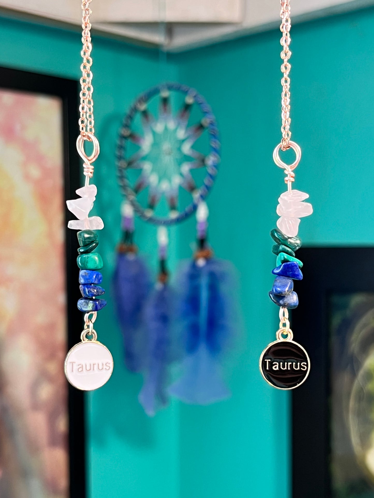 Taurus Crystal Necklace I Handmade Wire Wrapped Zodiac Jewelry I Crystals for Taurus