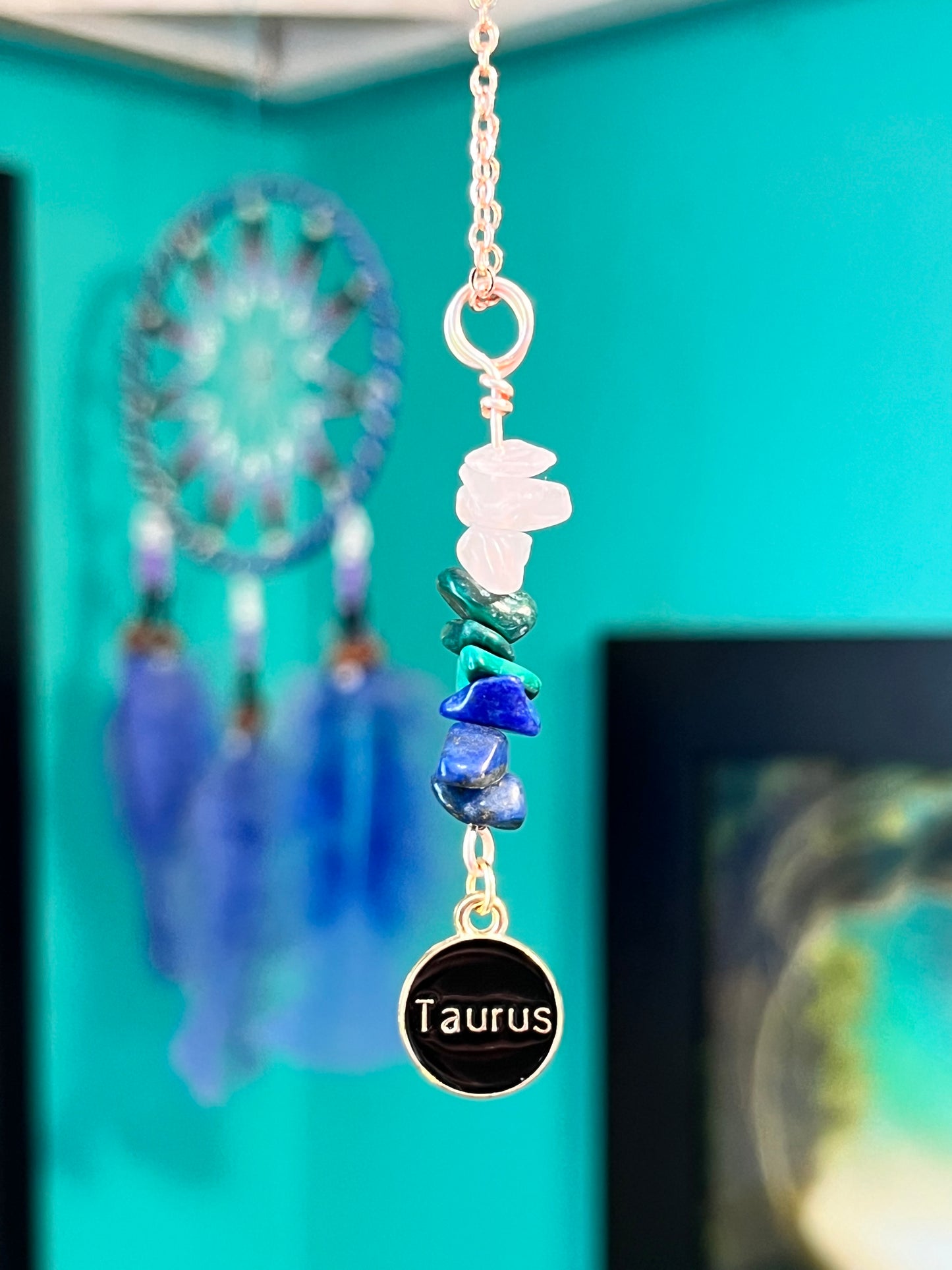 Taurus Crystal Necklace I Handmade Wire Wrapped Zodiac Jewelry I Crystals for Taurus