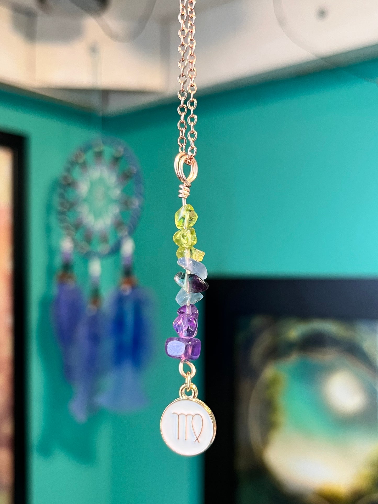 Virgo Crystal Necklace I Handmade Wire Wrapped Zodiac Jewelry I Crystals for Virgo