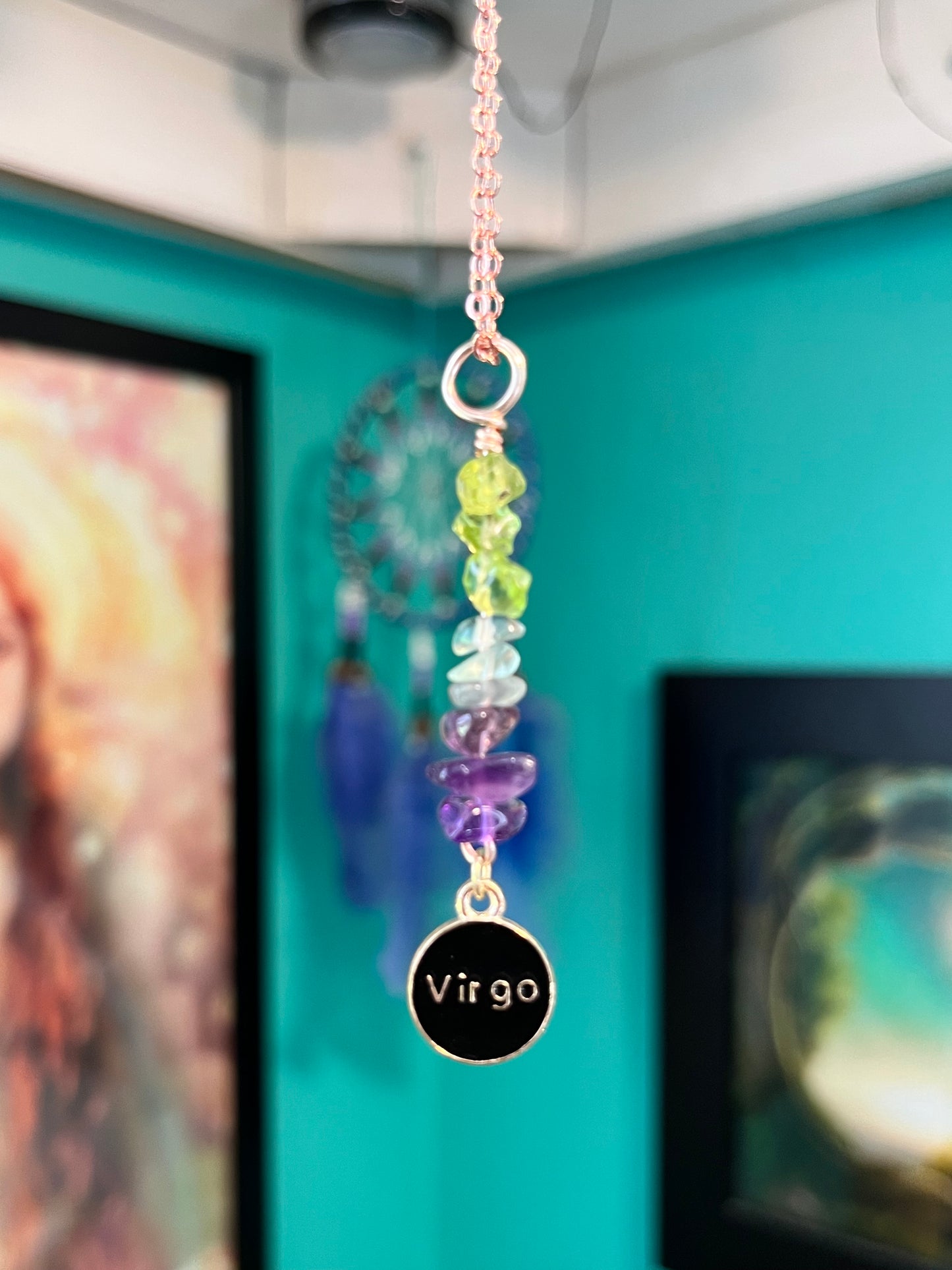 Virgo Crystal Necklace I Handmade Wire Wrapped Zodiac Jewelry I Crystals for Virgo