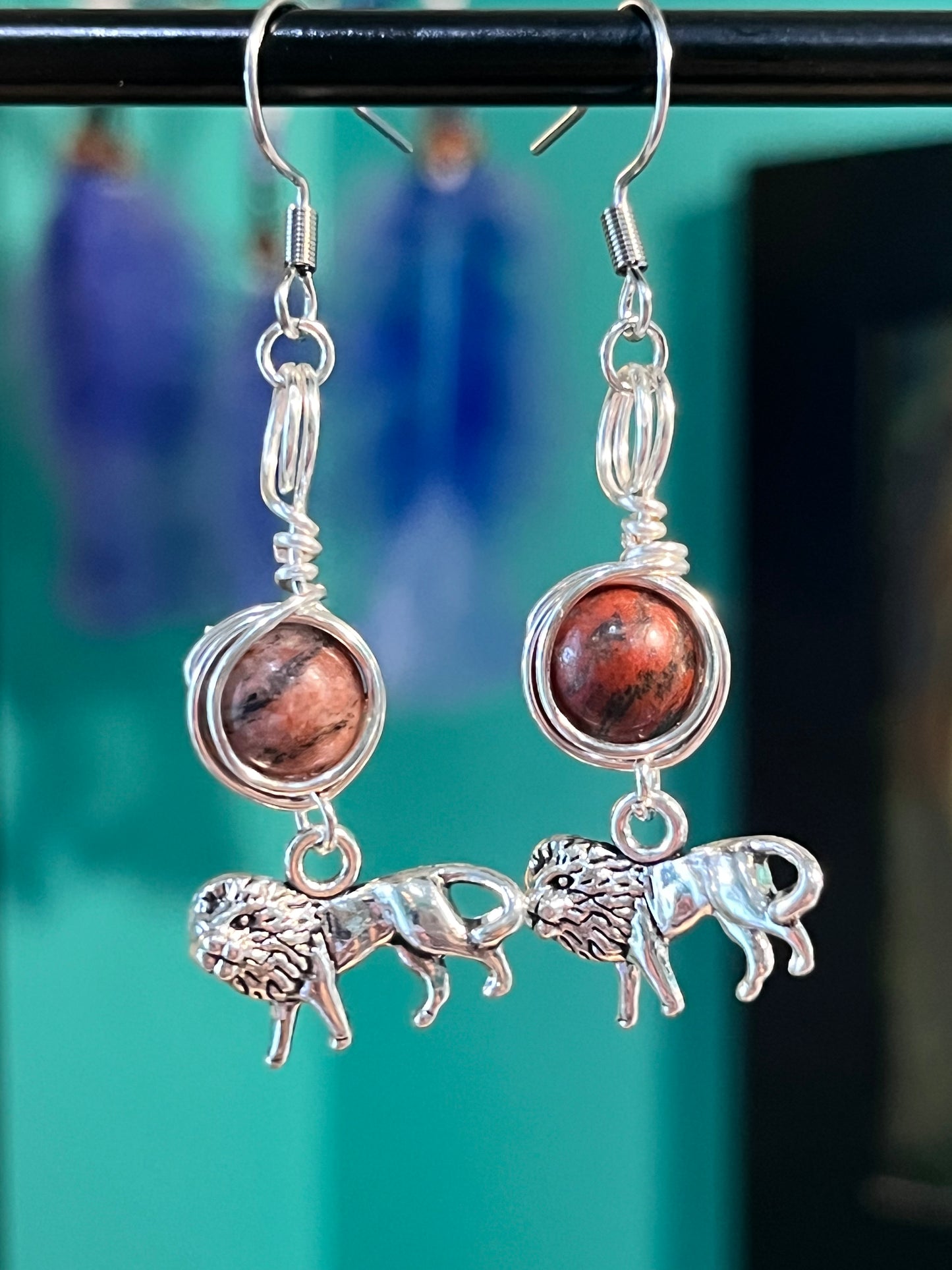 Sekhmet Goddess Earrings – Devotional Crystal & Charm Jewelry – Hypoallergenic Witchy Earrings